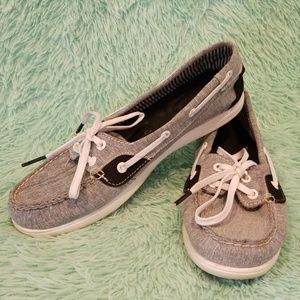 Sperry Top Sliders Black/Grey/White